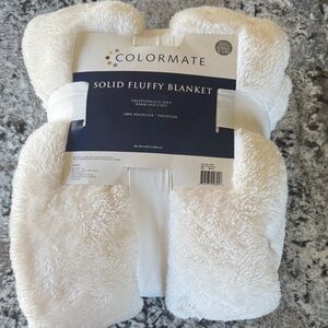 Cream Solid Fluffy Blanket - Ultra Soft Throw